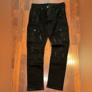 Rue21 Premium Men’s Black Distressed Jeans 34x32 NWT New With Tags